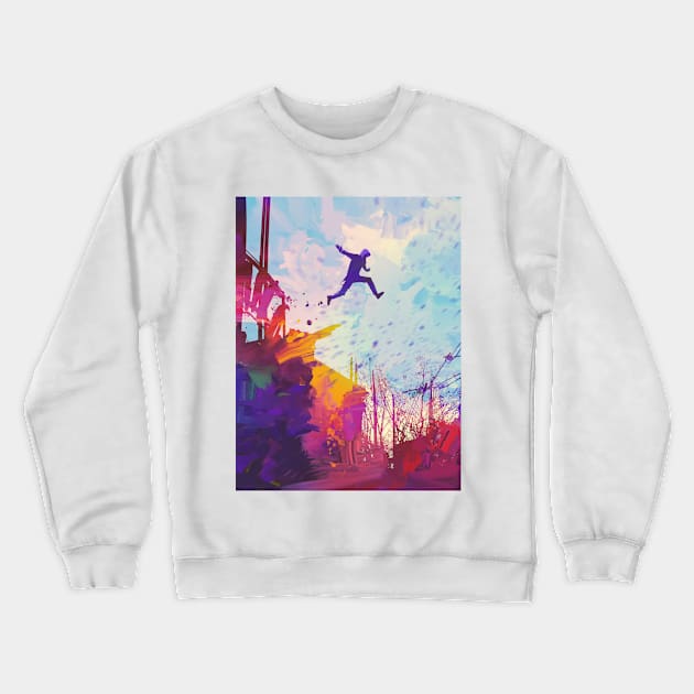 Parkour Free Running Urban Obstacle Course Crewneck Sweatshirt by EvcoStudio